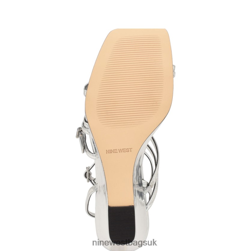 Nine West Keamer Ankle Strap Wedge Sandals RFX40B1128 - Nine West Bags UK Silver Mirror Metallic