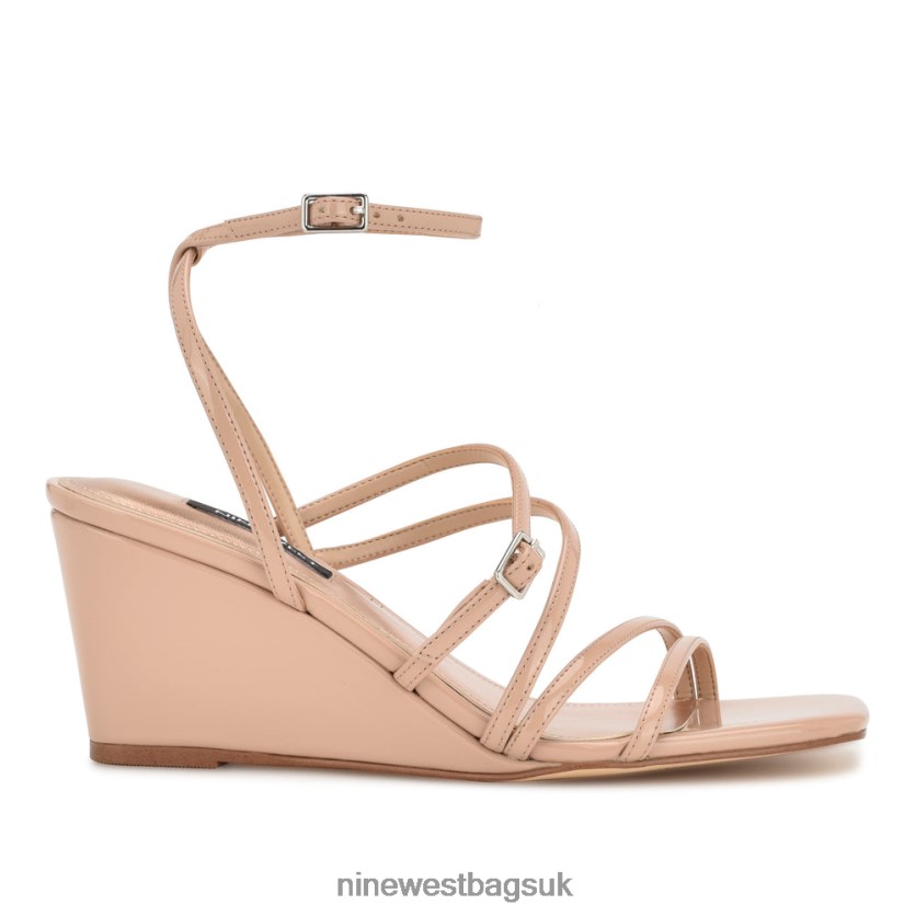 Nine West Keamer Ankle Strap Wedge Sandals RFX40B1129 - Nine West UK Light Natural Patent