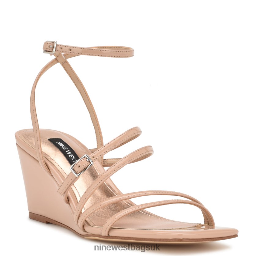 Nine West Keamer Ankle Strap Wedge Sandals RFX40B1129 - Nine West UK Light Natural Patent