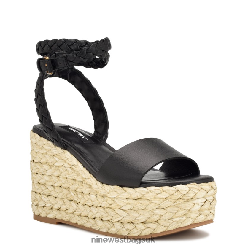 Nine West Keily Espadrille Wedge Sandals RFX40B754 - Nine West Sandals UK Black