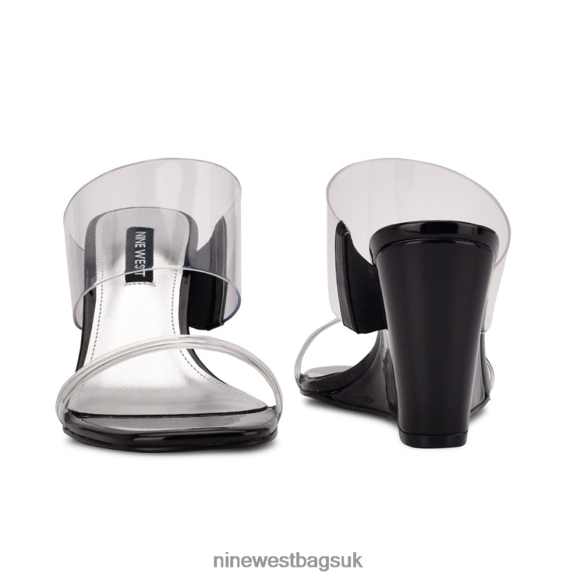 Nine West Nats Wedge Sandals RFX40B1914 - Nine West Sandals UK Clear/Black