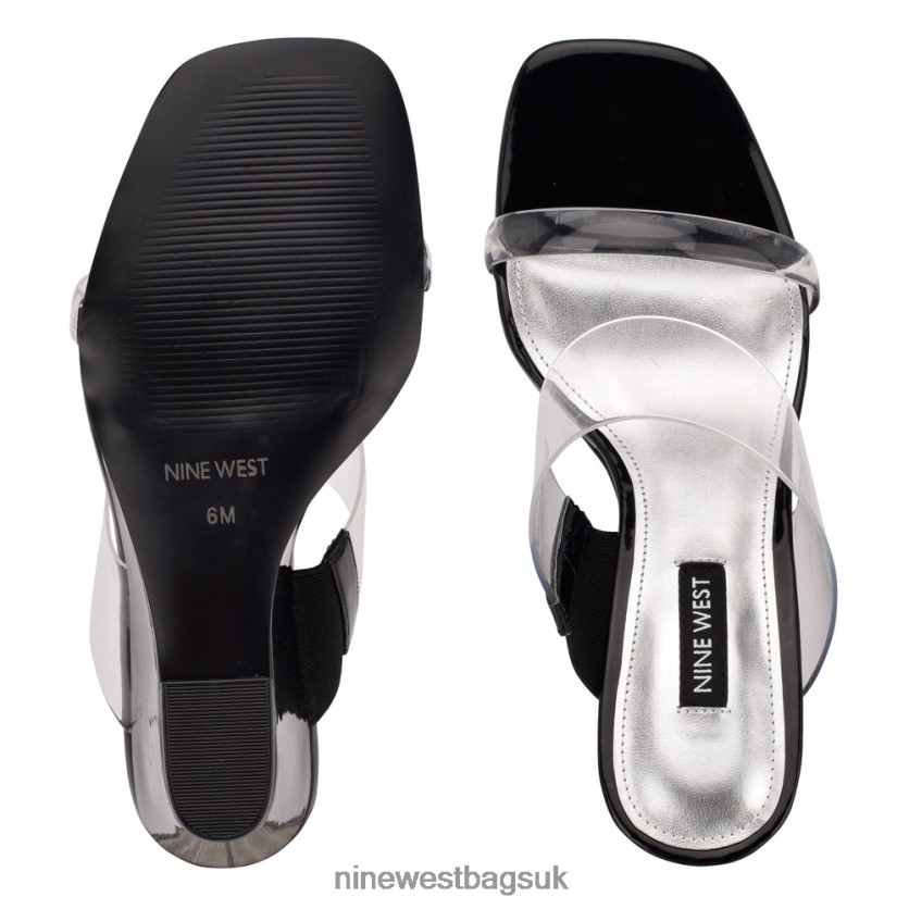 Nine West Nats Wedge Sandals RFX40B1914 - Nine West Sandals UK Clear/Black