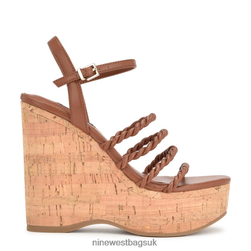 Nine West Renest Ankle Strap Wedge Sandals RFX40B761 - Nine West UK Brown