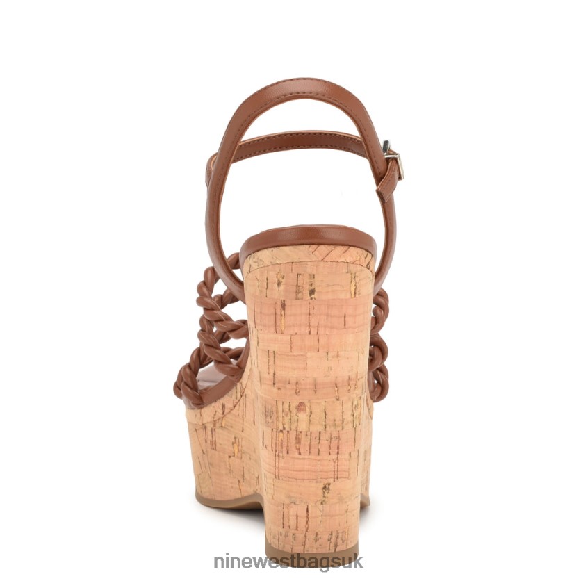 Nine West Renest Ankle Strap Wedge Sandals RFX40B761 - Nine West UK Brown