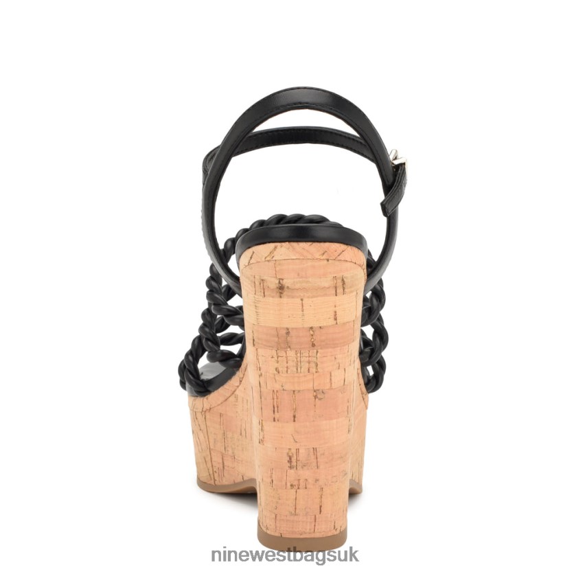 Nine West Renest Ankle Strap Wedge Sandals RFX40B762 - Nine West Sandals UK Black