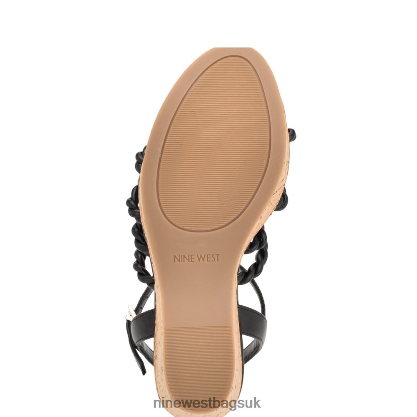 Nine West Renest Ankle Strap Wedge Sandals RFX40B762 - Nine West Sandals UK Black