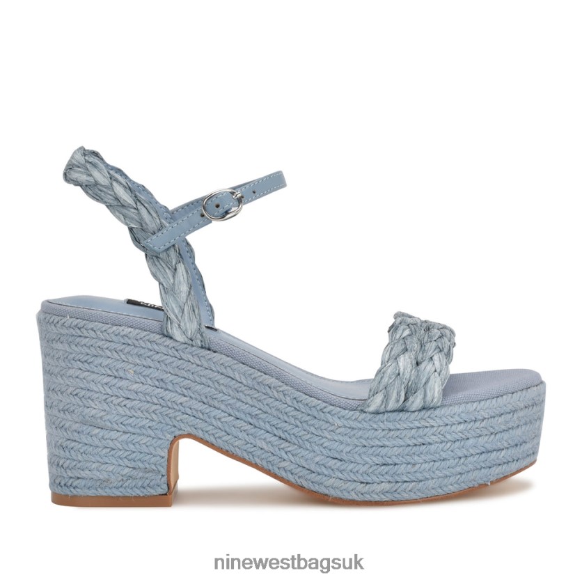 Nine West Rivva Heeled Espadrille Sandals RFX40B745 - Nine West UK Mist Blue