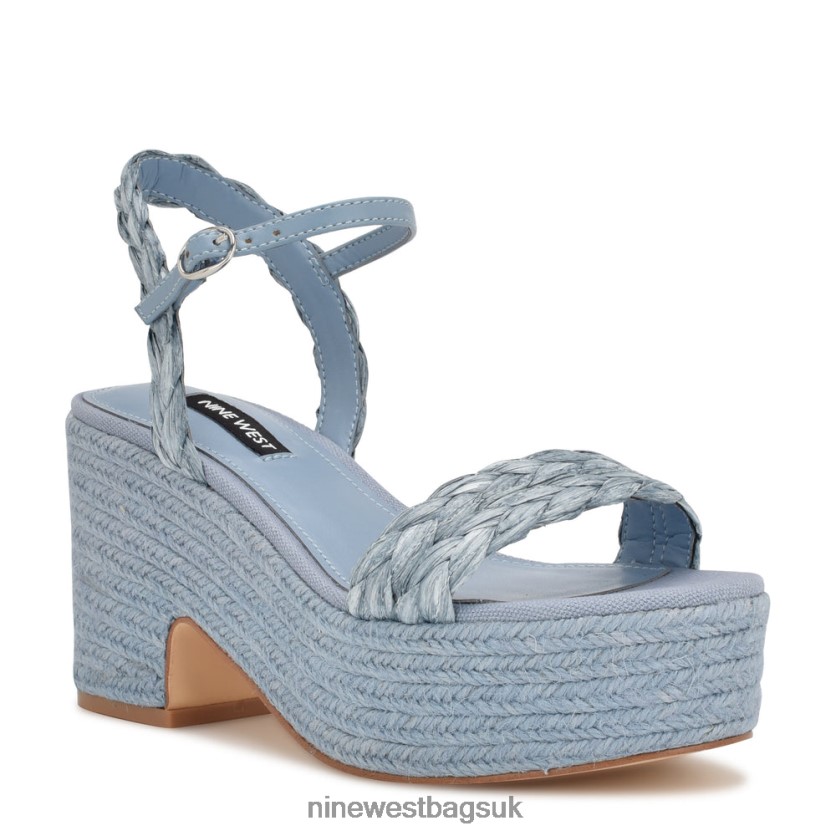 Nine West Rivva Heeled Espadrille Sandals RFX40B745 - Nine West UK Mist Blue