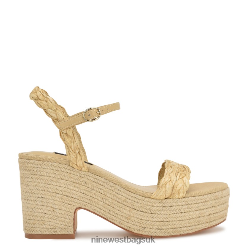 Nine West Rivva Heeled Espadrille Sandals RFX40B756 - Nine West Bags UK Natural Raffia