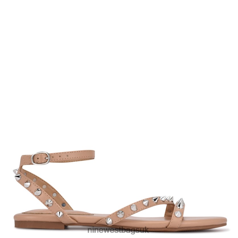 Nine West Bernie Studded Flat Sandals RFX40B127 - Nine West UK Sale Warm Blush