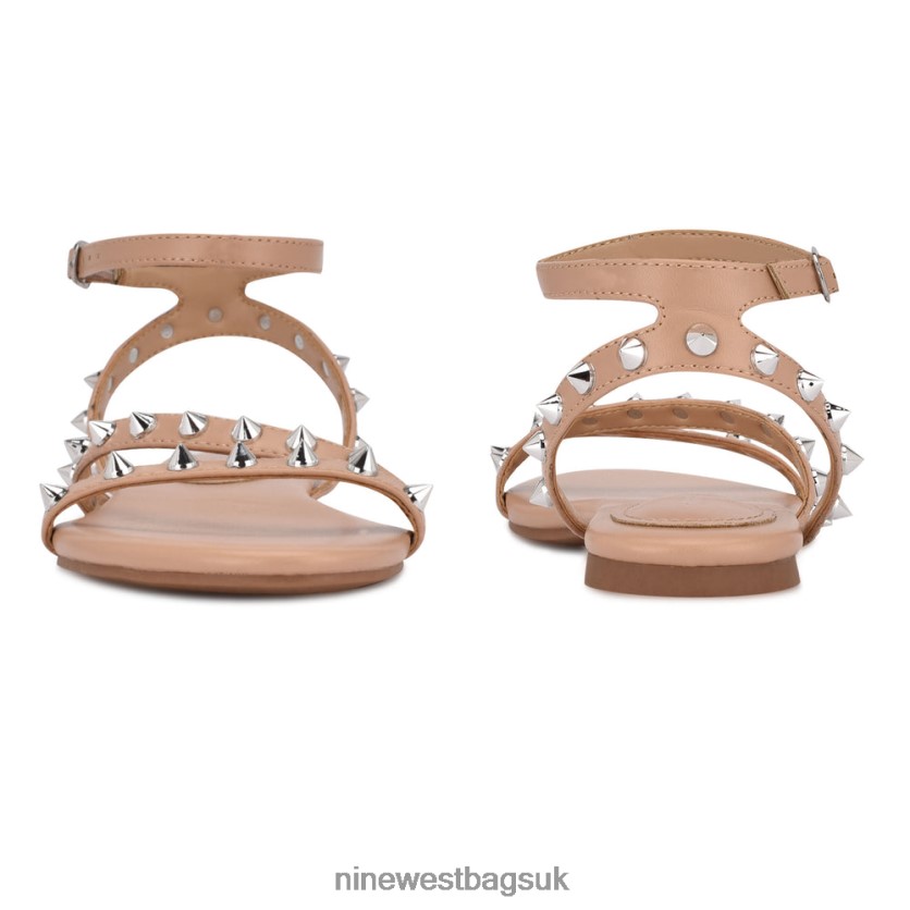 Nine West Bernie Studded Flat Sandals RFX40B127 - Nine West UK Sale Warm Blush