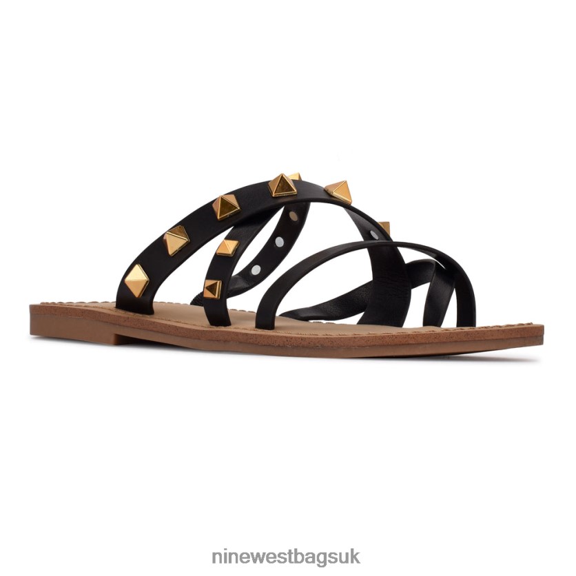 Nine West Cerri Flat Slide Sandals RFX40B103 - Nine West UK Sale Black