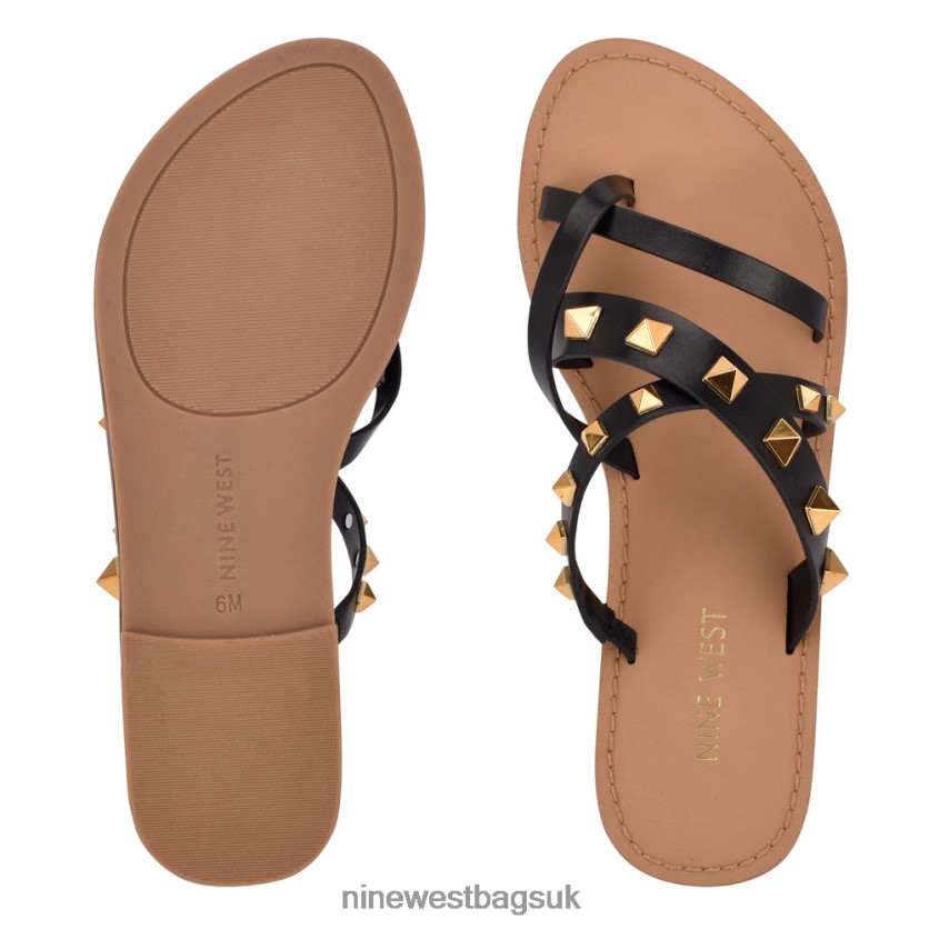 Nine West Cerri Flat Slide Sandals RFX40B103 - Nine West UK Sale Black