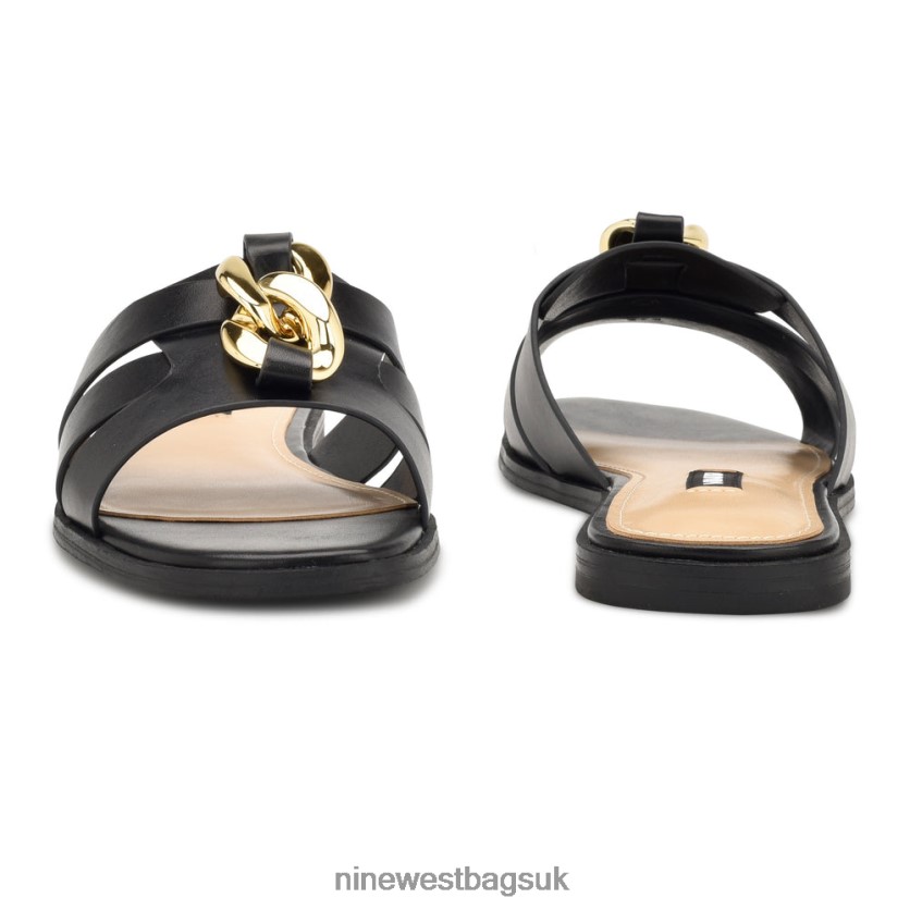Nine West Ganlee Flat Slide Sandals RFX40B56 - Nine West Bags UK Black