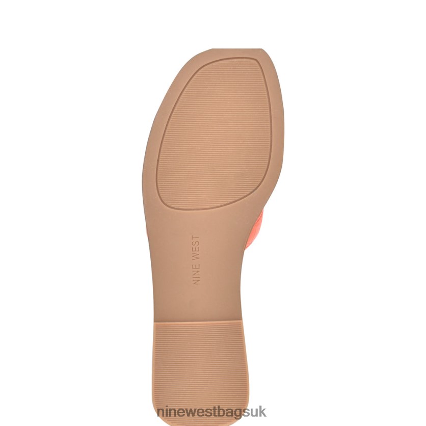 Nine West Germani Flat Slide Sandals RFX40B29 - Nine West UK Orange Croco