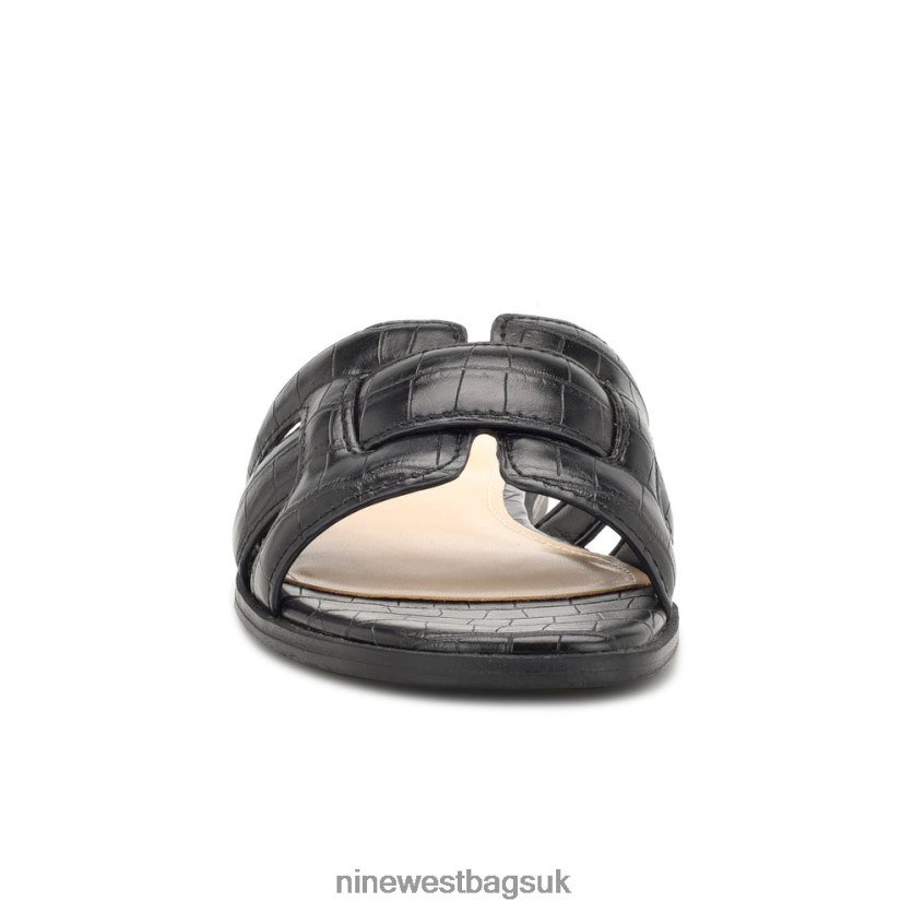 Nine West Germani Flat Slide Sandals RFX40B32 - Nine West Bags UK Jet Black