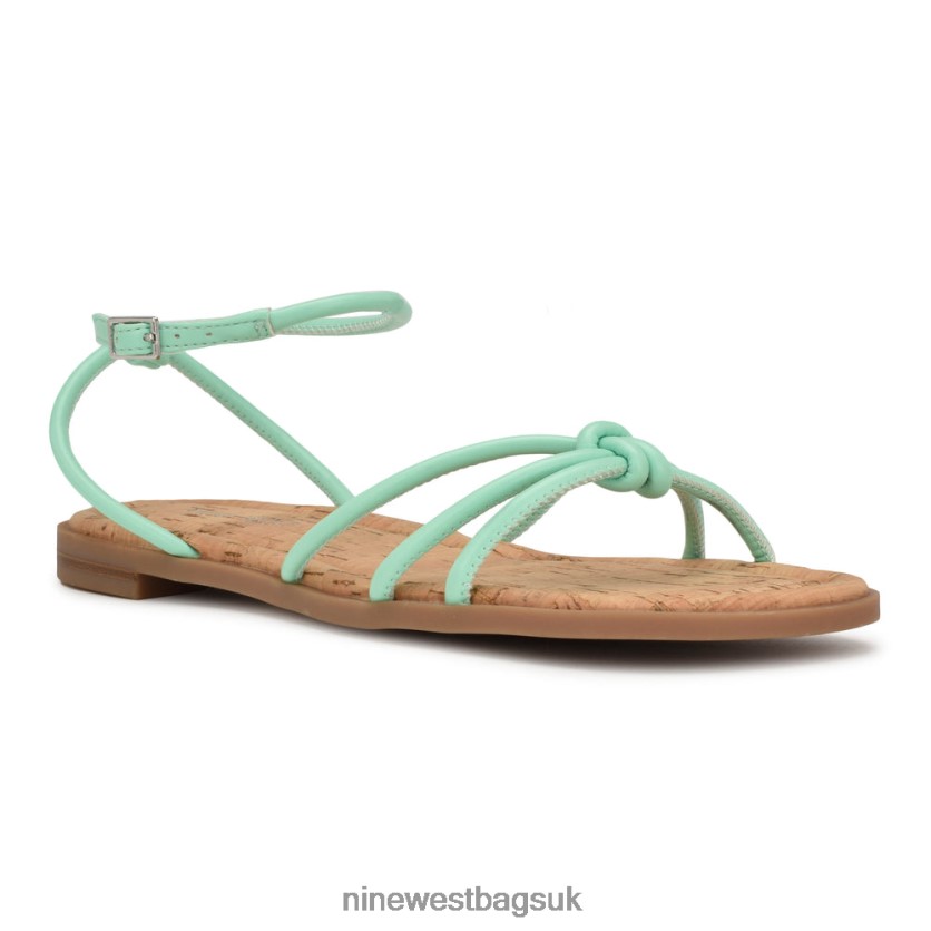 Nine West Hanklee Ankle Strap Flat Sandals RFX40B1070 - Nine West Sandals UK Mint Green