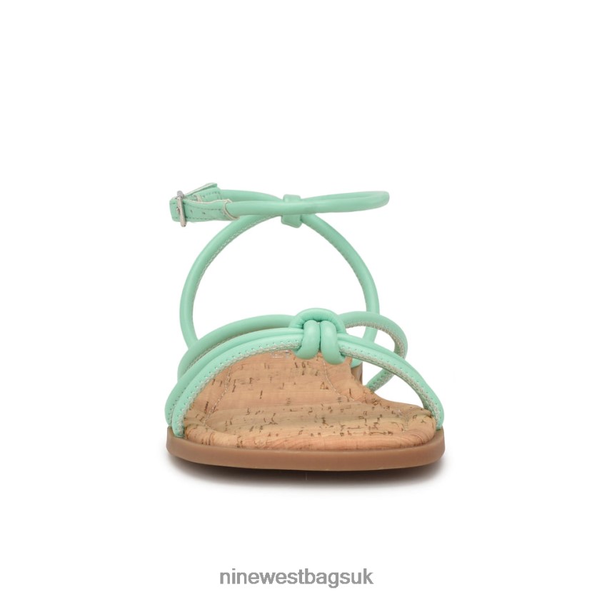 Nine West Hanklee Ankle Strap Flat Sandals RFX40B1070 - Nine West Sandals UK Mint Green