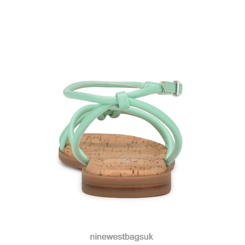 Nine West Hanklee Ankle Strap Flat Sandals RFX40B1070 - Nine West Sandals UK Mint Green