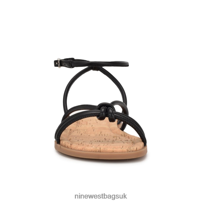 Nine West Hanklee Ankle Strap Flat Sandals RFX40B1072 - Nine West Bags UK Black