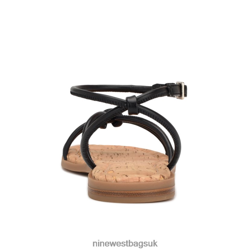 Nine West Hanklee Ankle Strap Flat Sandals RFX40B1072 - Nine West Bags UK Black