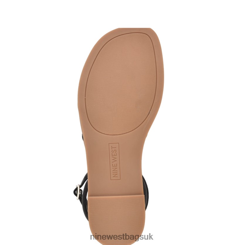 Nine West Hanklee Ankle Strap Flat Sandals RFX40B1072 - Nine West Bags UK Black