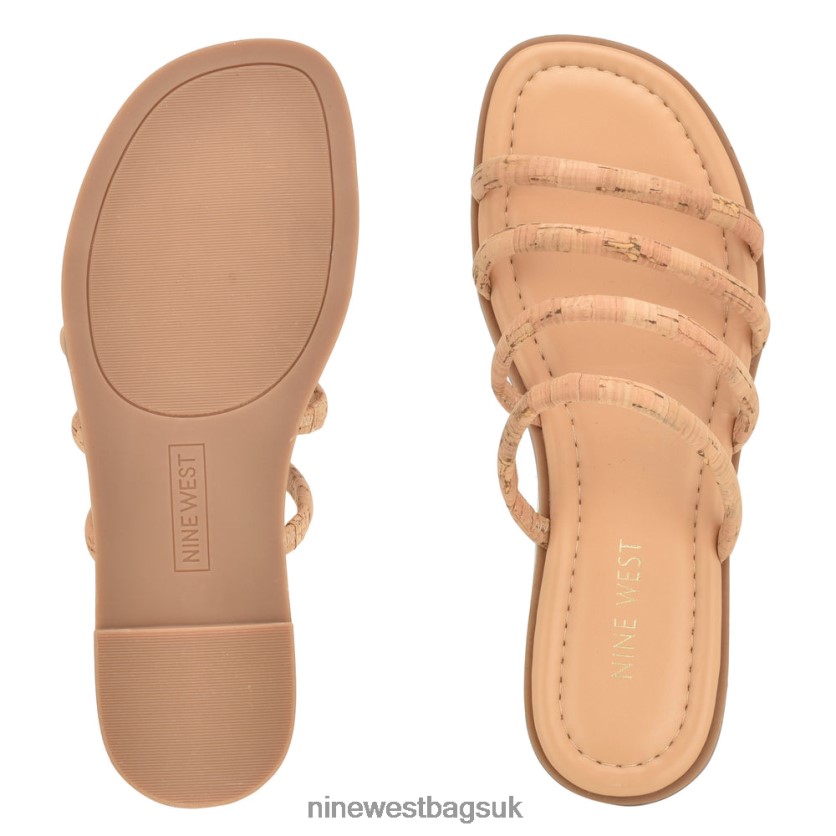 Nine West Hapily Flat Slide Sandals RFX40B54 - Nine West Sandals UK Natural