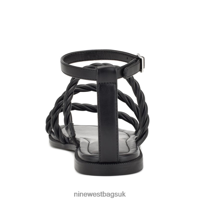 Nine West Ipster Ankle Strap Flat Sandals RFX40B27 - Nine West UK Sale Black