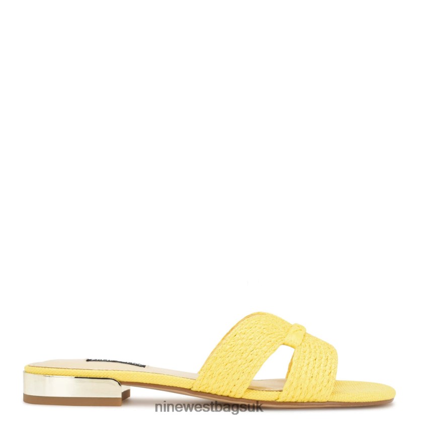 Nine West Irenie Flat Slide Sandals RFX40B61 - Nine West UK Yellow