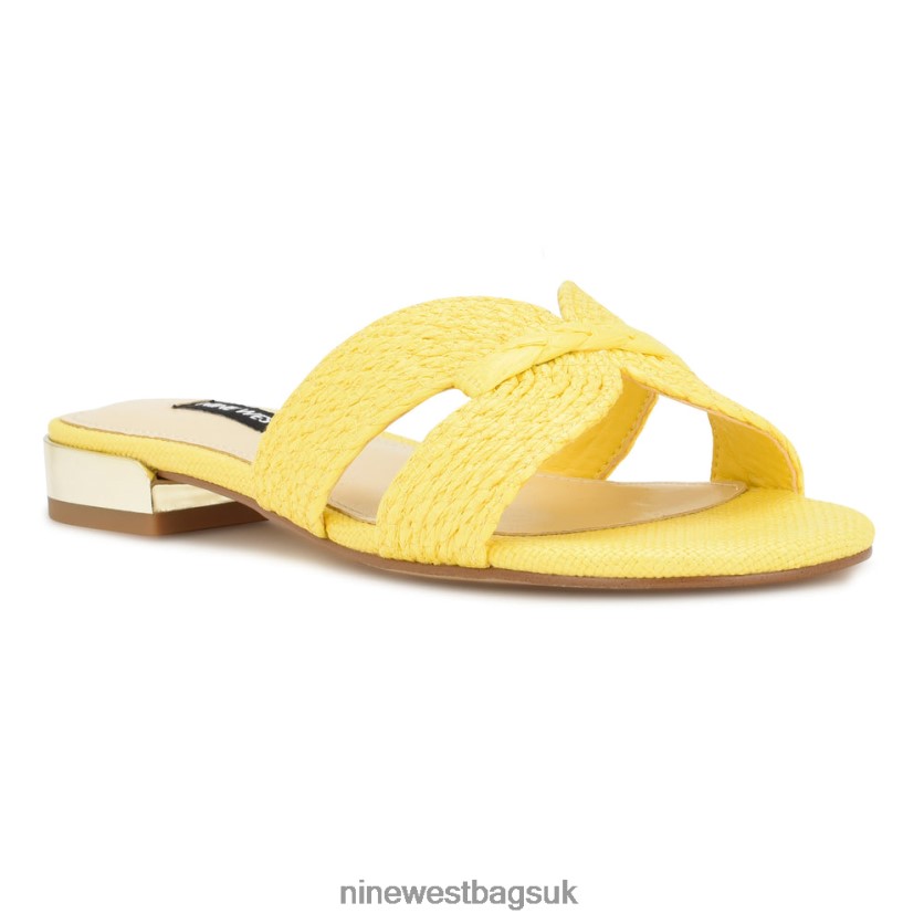 Nine West Irenie Flat Slide Sandals RFX40B61 - Nine West UK Yellow