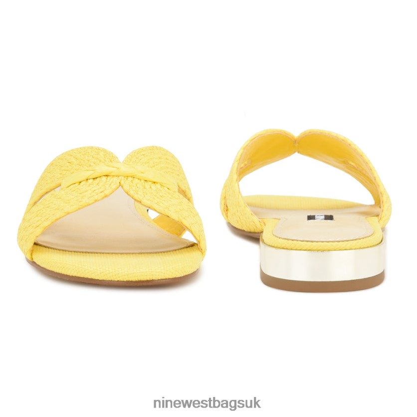 Nine West Irenie Flat Slide Sandals RFX40B61 - Nine West UK Yellow