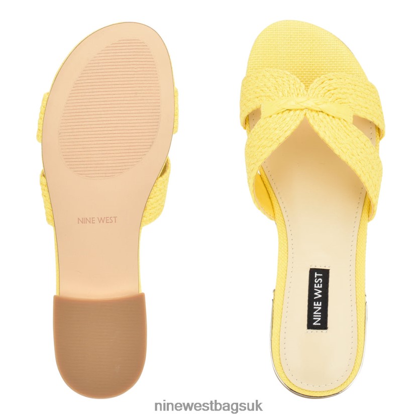 Nine West Irenie Flat Slide Sandals RFX40B61 - Nine West UK Yellow