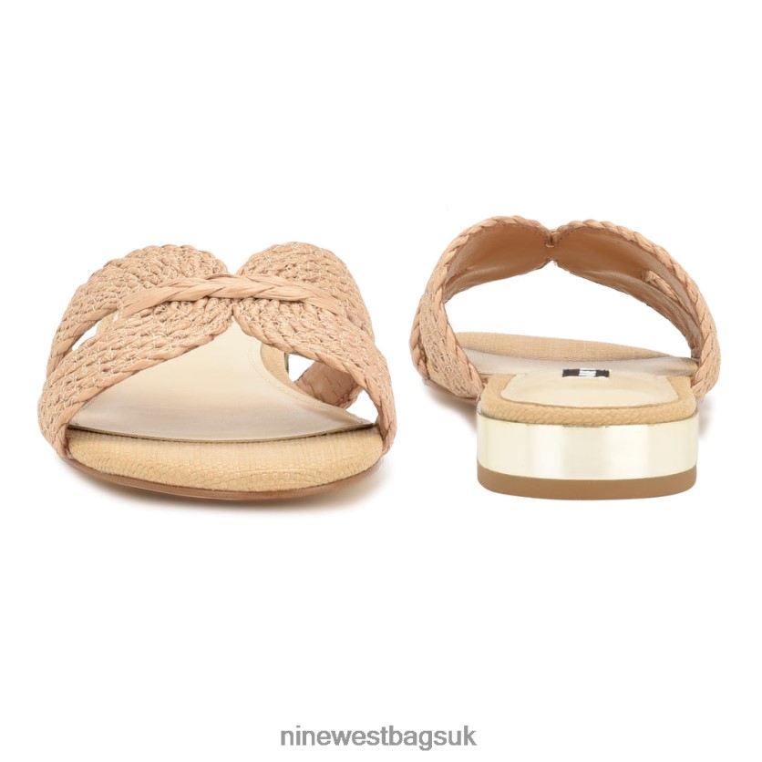 Nine West Irenie Flat Slide Sandals RFX40B62 - Nine West Sandals UK Light Natural