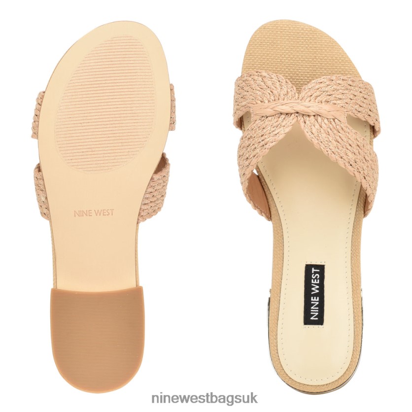 Nine West Irenie Flat Slide Sandals RFX40B62 - Nine West Sandals UK Light Natural