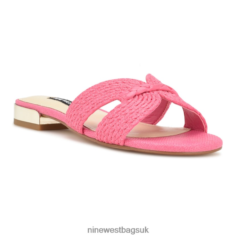Nine West Irenie Flat Slide Sandals RFX40B63 - Nine West UK Sale Pink