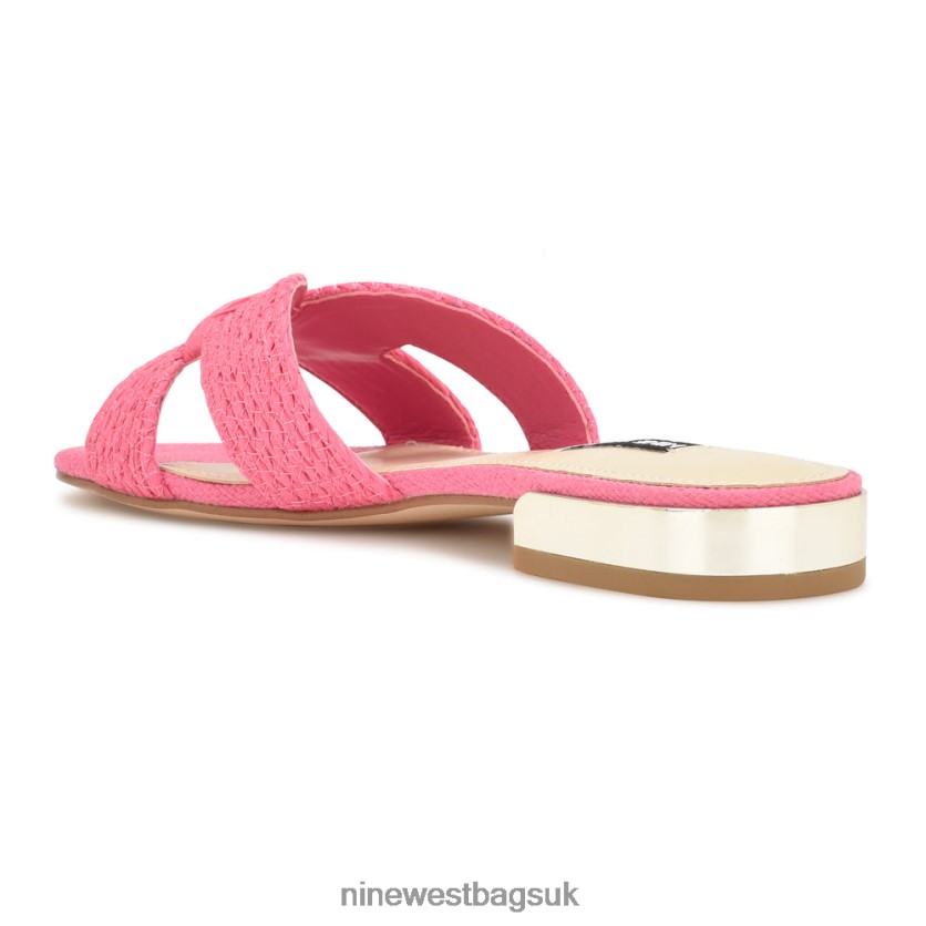 Nine West Irenie Flat Slide Sandals RFX40B63 - Nine West UK Sale Pink