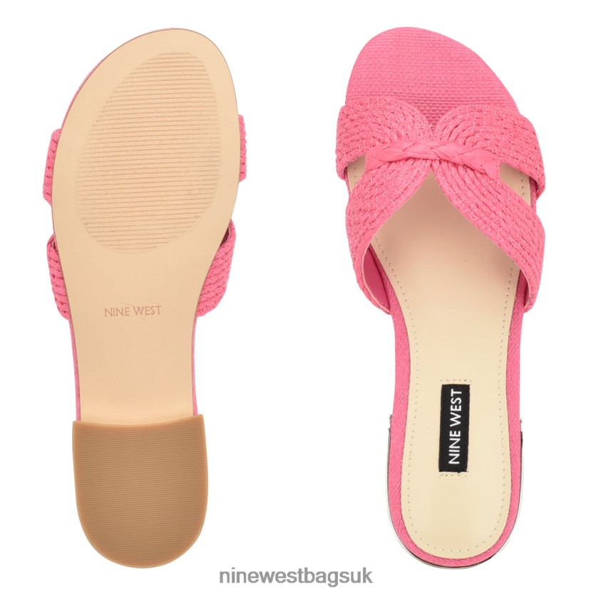Nine West Irenie Flat Slide Sandals RFX40B63 - Nine West UK Sale Pink