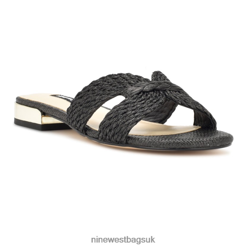 Nine West Irenie Flat Slide Sandals RFX40B64 - Nine West Bags UK Black