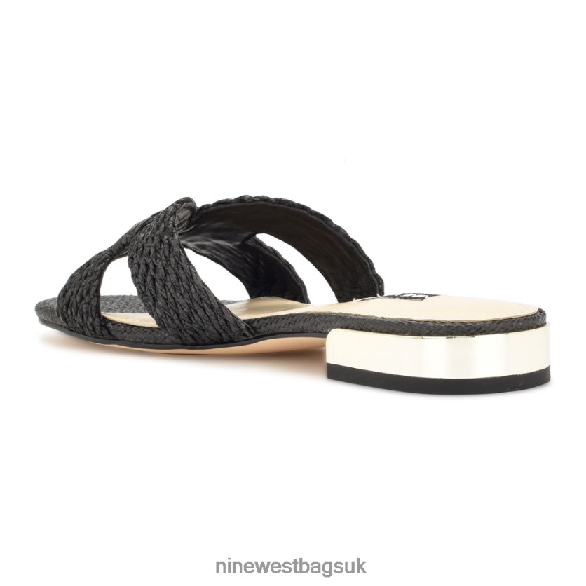Nine West Irenie Flat Slide Sandals RFX40B64 - Nine West Bags UK Black