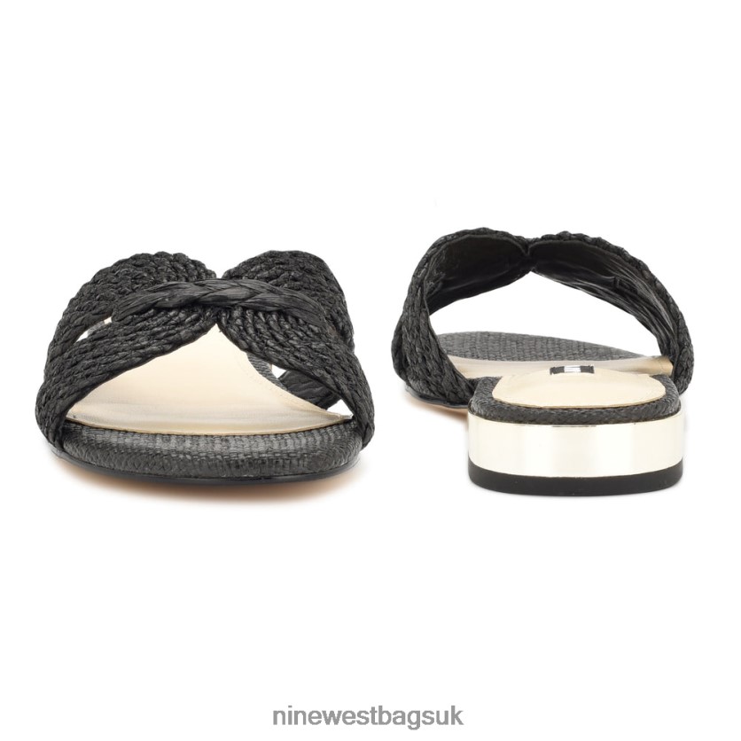 Nine West Irenie Flat Slide Sandals RFX40B64 - Nine West Bags UK Black