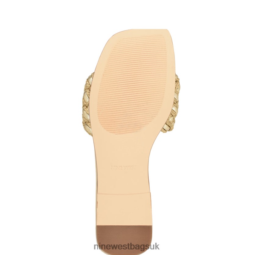 Nine West Maci Flat Slide Sandals RFX40B7 - Nine West UK Sale Gold