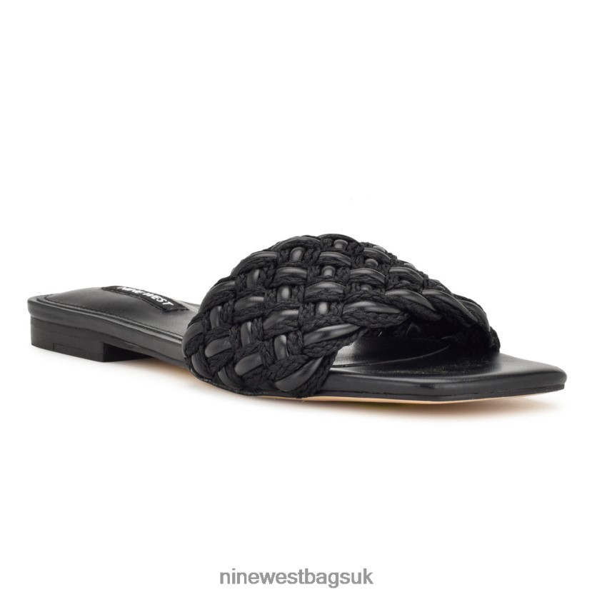 Nine West Maci Flat Slide Sandals RFX40B8 - Nine West Bags UK Black