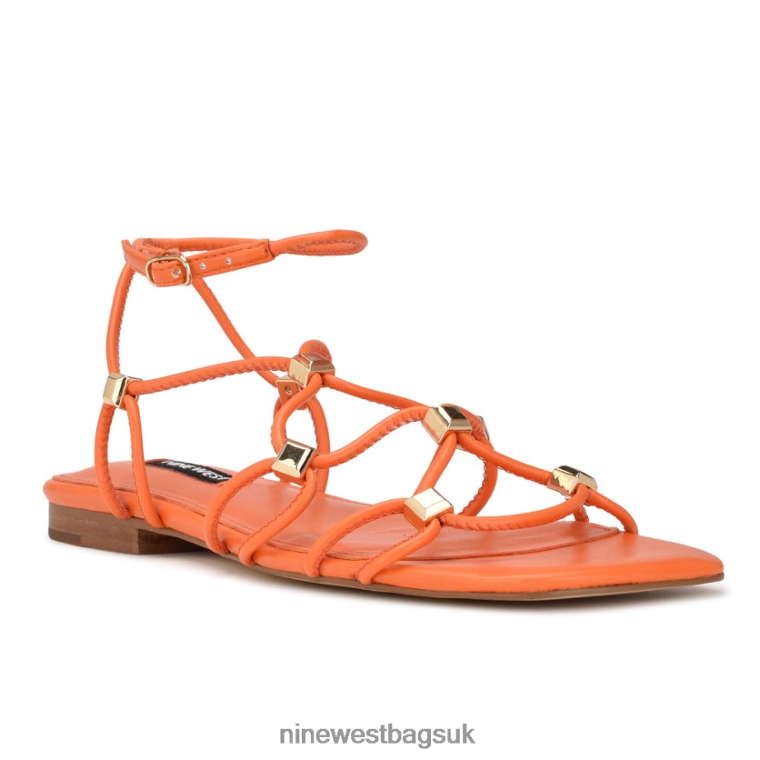 Nine West Majah Strappy Flat Sandals RFX40B15 - Nine West UK Sale Orange