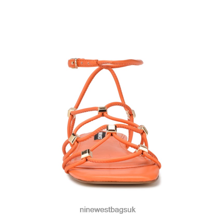 Nine West Majah Strappy Flat Sandals RFX40B15 - Nine West UK Sale Orange