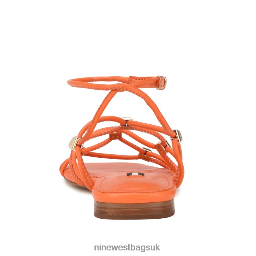 Nine West Majah Strappy Flat Sandals RFX40B15 - Nine West UK Sale Orange