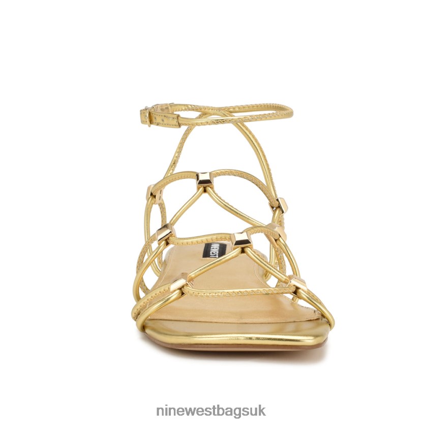 Nine West Majah Strappy Flat Sandals RFX40B17 - Nine West UK Gold