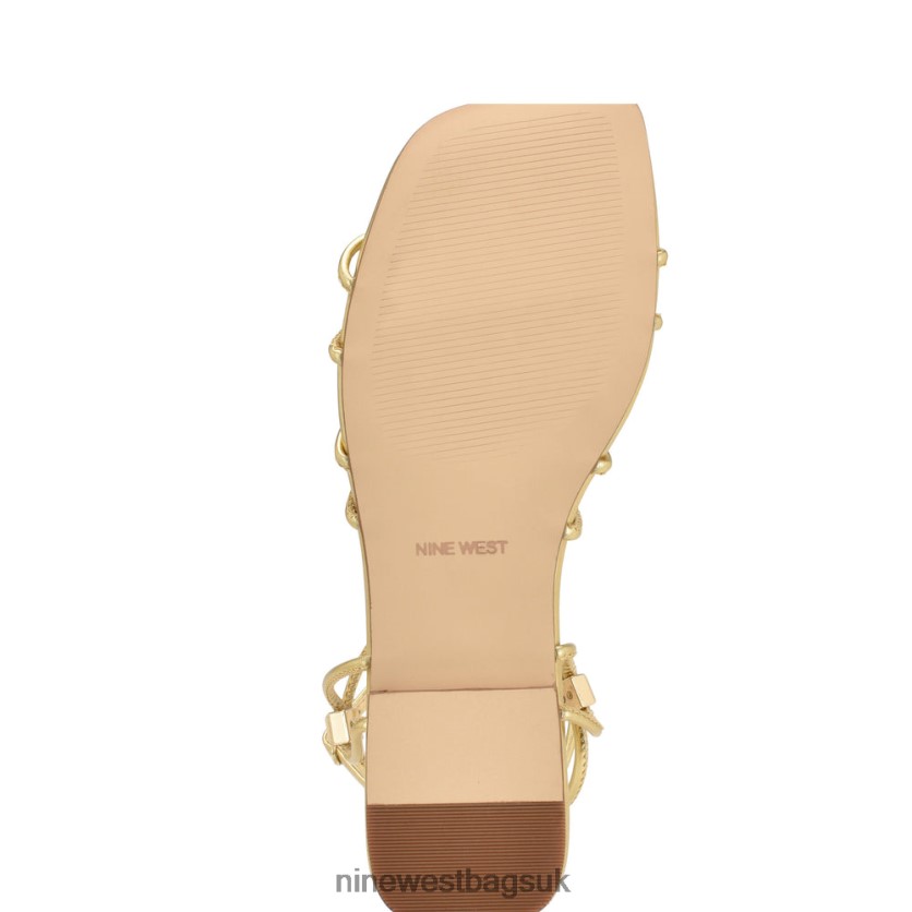 Nine West Majah Strappy Flat Sandals RFX40B17 - Nine West UK Gold