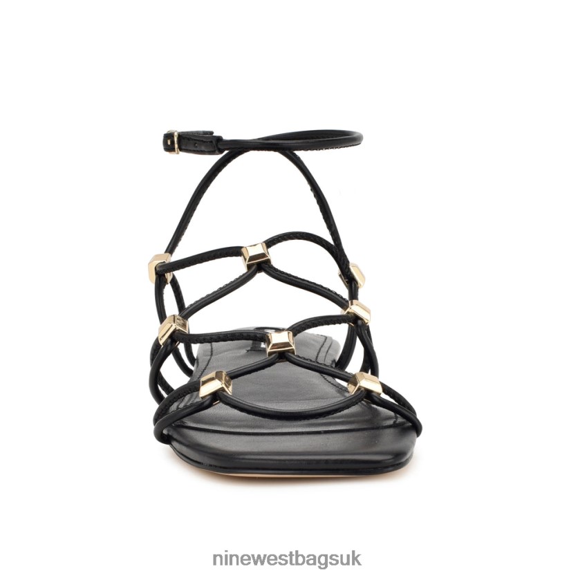 Nine West Majah Strappy Flat Sandals RFX40B18 - Nine West Sandals UK Black