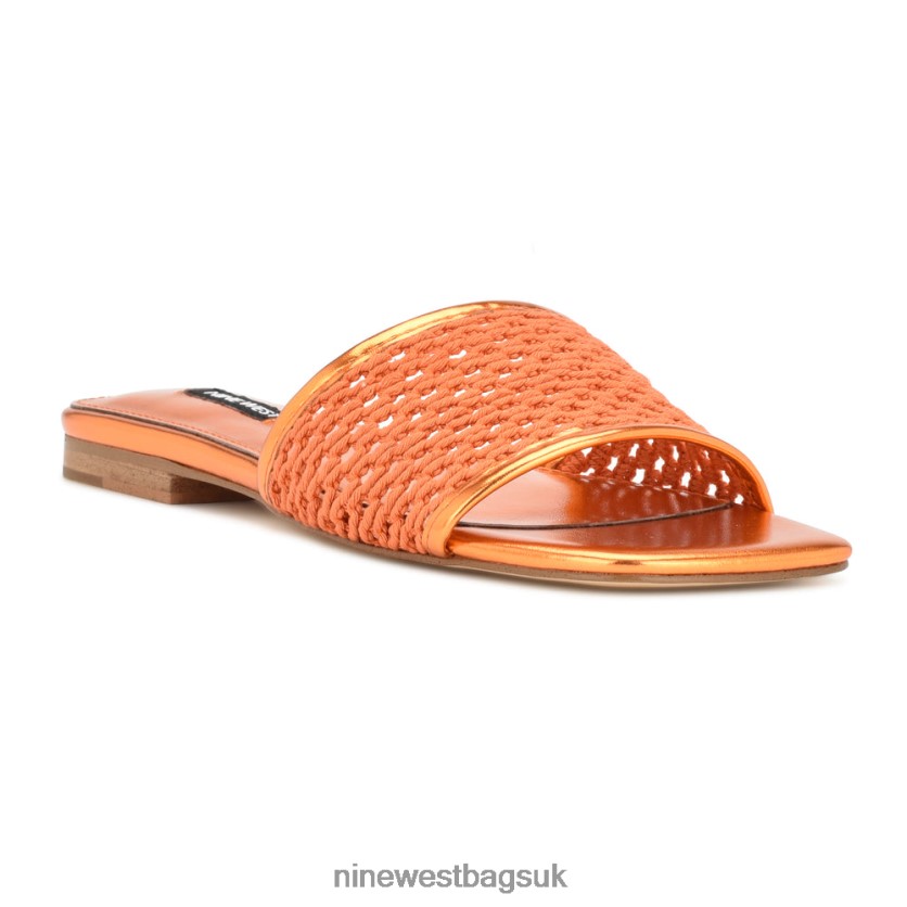 Nine West Mends Woven Flat Sandals RFX40B57 - Nine West UK Orange
