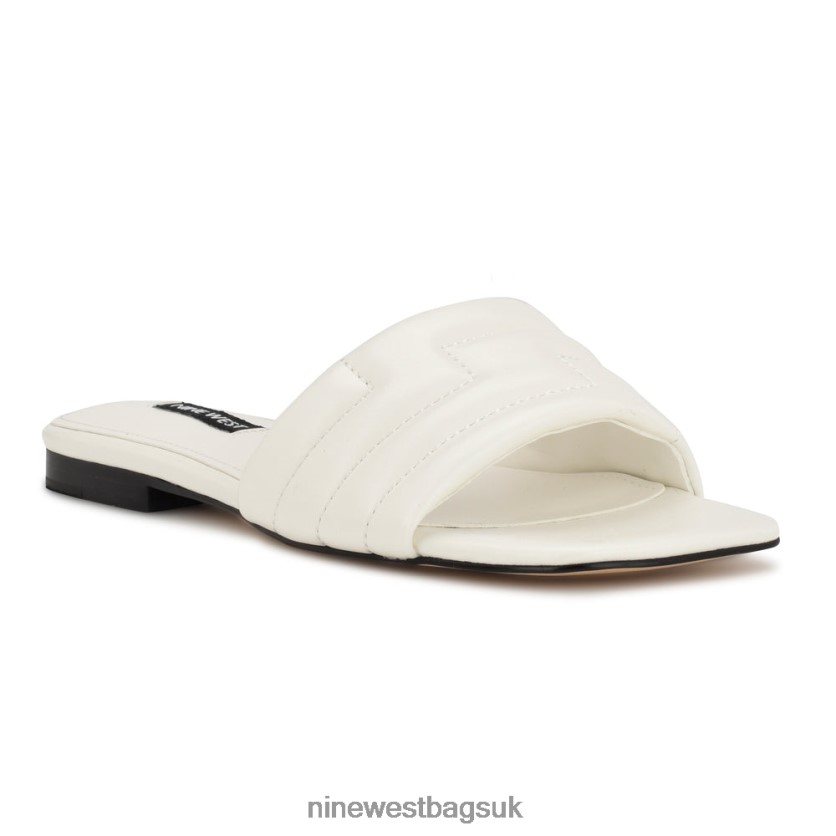Nine West Menqs Flat Slide Sandals RFX40B45 - Nine West UK White